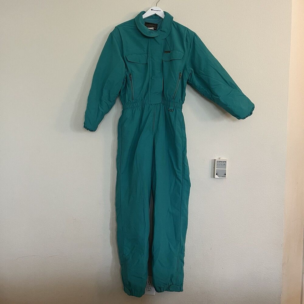 Eddie Bauer 12 Ski Suit One Piece Snowsuit Retro Snow Bib Coveralls Vtg Womens